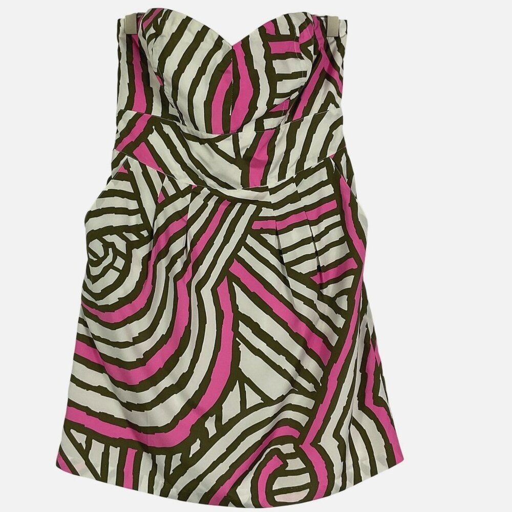 Walter by Walter Baker Abstract Geometric Print Strapless Dress, Medium